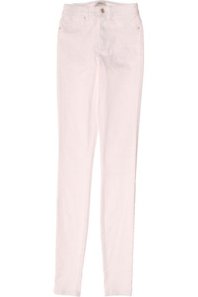 Úzké Dámské Kalhoty ONLY Bavlněné Skinny Fit - Světle Růžové