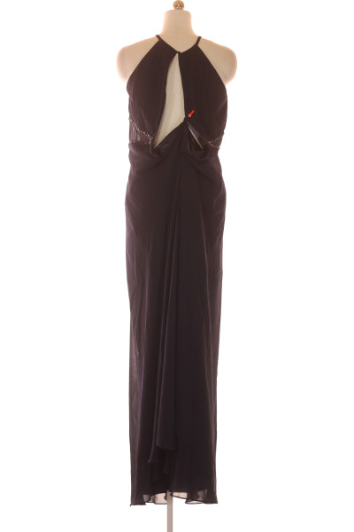 Elegantní večerní šaty s kamínky Jake*s, černá, dlouhé, polyester