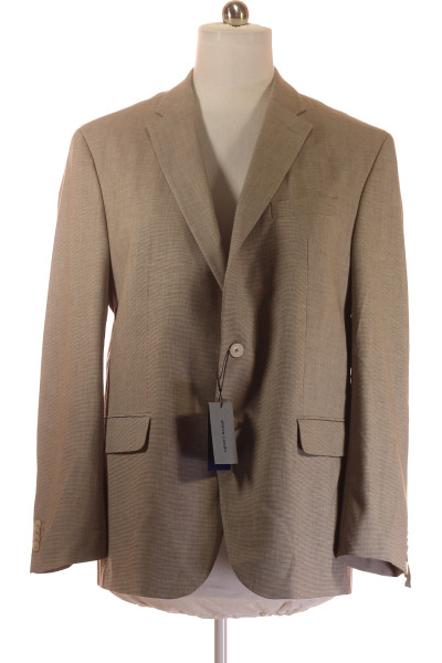 Světle hnědé pánské oblekové sako Pierre Cardin z vlněné směsi