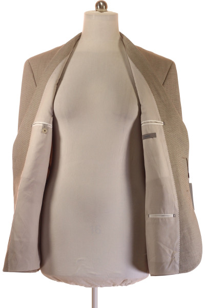 Světle hnědé pánské oblekové sako Pierre Cardin z vlněné směsi