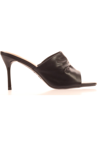 Koženkové Mules Pantofle Na Podpatku New Look Pro Ženy, Černé, Elegantní