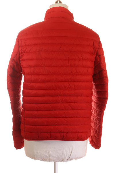 MC NEAL Pánský Nylonový Prošívaný Kabát Červený, Zimní