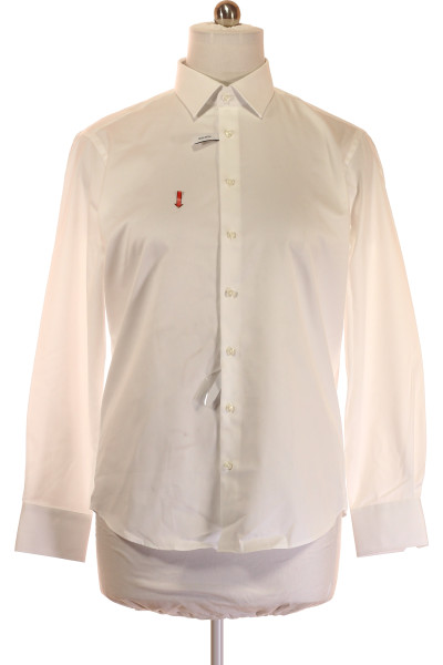 Klasická Bavlněná Košile Christian Berg Mužská Slim Fit, Bílá