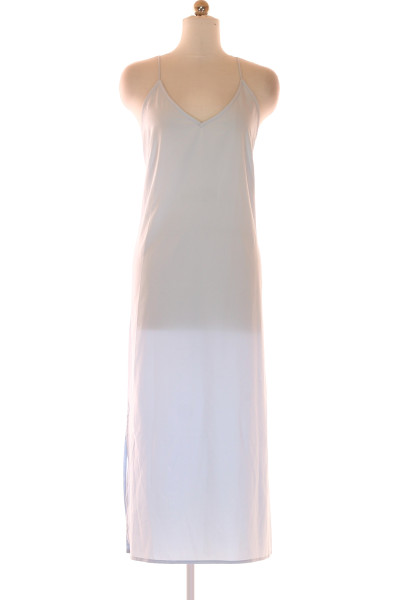 Elegantní Saténová Noční Košilka S Výstřihem V Luxusní Bílá