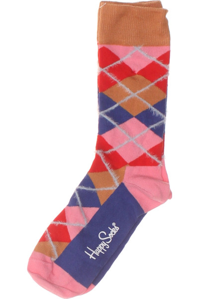 Happy Socks Argyle Vzorované Barevné Pánské Kotníkové Ponožky