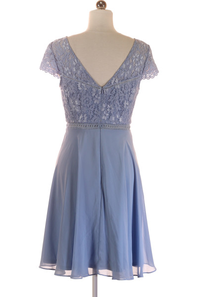 Večerní šaty Jake*s s krajkovým topem a rozšířenou sukní Modré