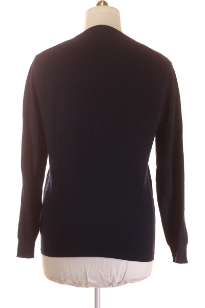 Pánský kašmírový pulovr LAWRENCE GREY klasický tmavě modrý, slim fit