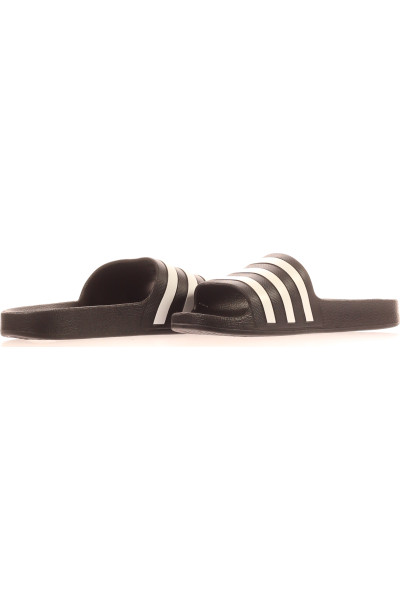 Pohodlné černé pantofle s pruhy ADIDAS, letní design, k bazénu