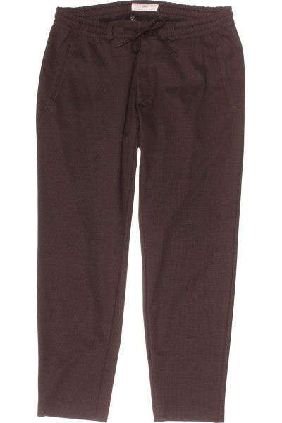 BRAX Pánské Rovné Kalhoty S Šňůrkou Hnědé Střih Regular Fit