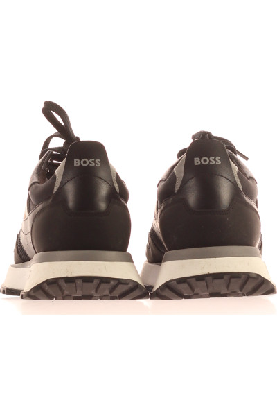 Pánské koženkové tenisky Hugo Boss černé, moderní styl