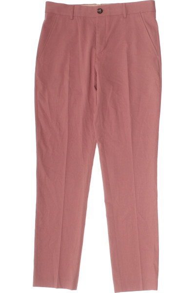 SELECTED Elegance Ležerní Společenské Kalhoty Viskózový Mix Růžové