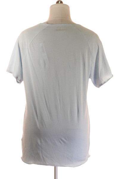 REVIEW Pánské bavlněné tričko Basic, ležérní střih, světle modrá
