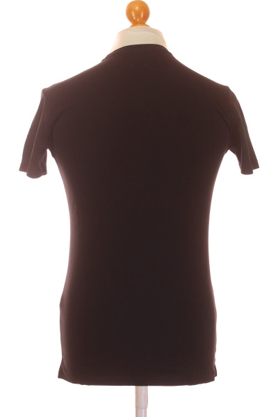 DIESEL Pánské bavlněné tričko jednoduché Slim Fit tmavě hnědé