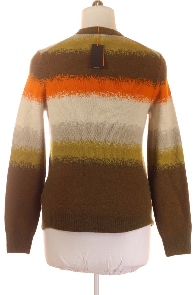 Vlněný pánský svetr s pruhy Hugo Boss, fit Regular, podzimní