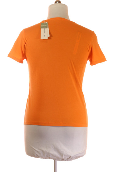 TOM TAILOR Bavlněné Tričko s Grafickým Potiskem, Orange, Casual Fit