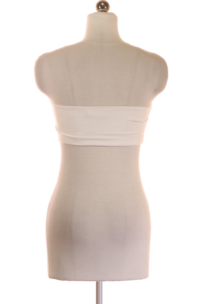 Elastický bandeau top REVIEW, bílý, bavlněný s elastanem, letní