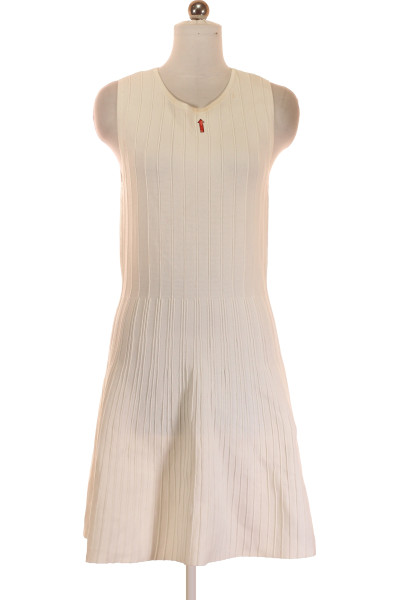 Pletené šaty Bez Rukávů Jake*s V Bílé S žebrováním A A-liniovým Střihem