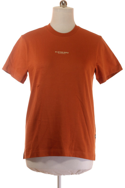 Bavlněné Tričko G-Star Pro Muže, Jednoduchý Střih, Oranžová