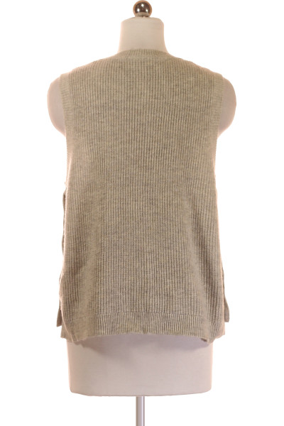 Dámská pletená vesta Co’couture krátký střih s bočními knoflíky světle šedá