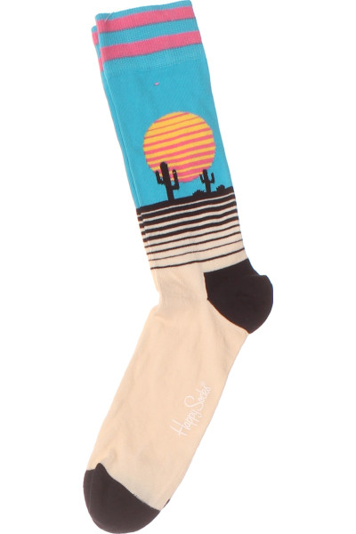 Veselé Kotníkové Ponožky Happy Socks S Motivem Západ Slunce A Kaktusů Pro Volný Čas