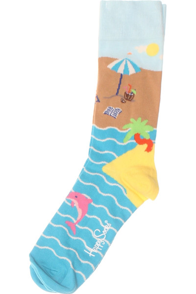 Veselé Letní Kotníkové Ponožky Happy Socks S Plážovým Motivem