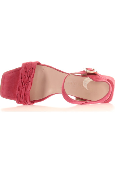 GIANLUCA PISATI Kožené růžové sandály s ozdobnou mašlí a přezkou