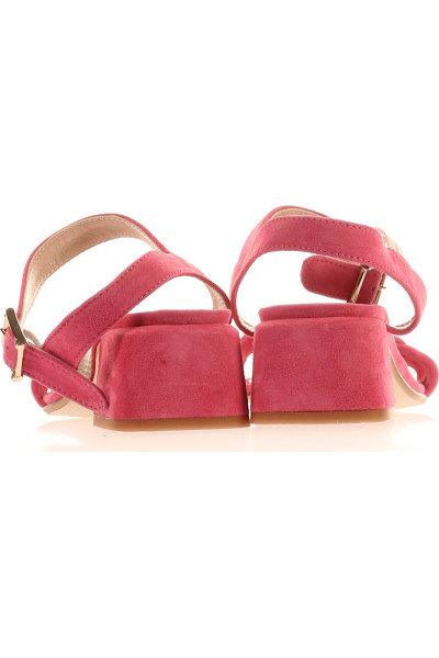 GIANLUCA PISATI Kožené růžové sandály s ozdobnou mašlí a přezkou