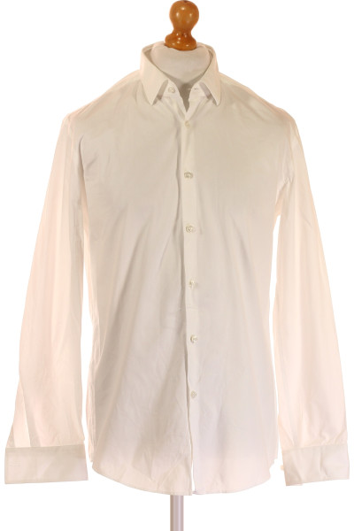 Hugo Boss Klasická Bílá Košile Slim Fit Z Čisté Bavlny Pro Muže