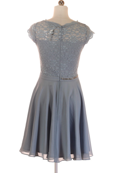 Swing Krajkové Plesové Šaty A-střih světle šedá Elegantní Design