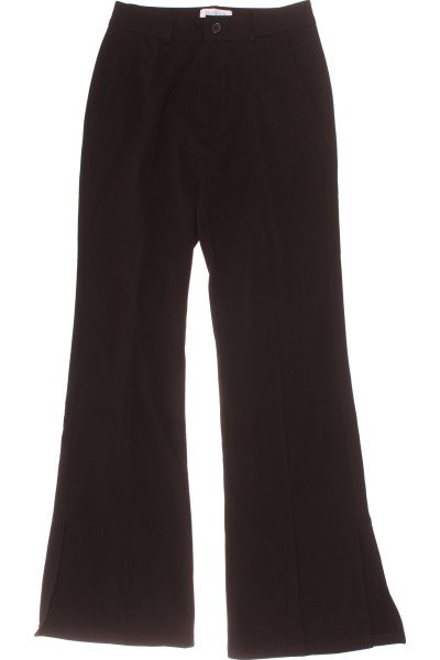 Elegantní černé Dámské Kalhoty S Rozšířeným Nohavicem A Vysokým Pasem Pro Volný čas