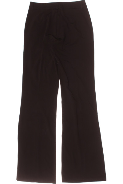 Elegantní černé dámské kalhoty s rozšířeným nohavicem a vysokým pasem pro volný čas