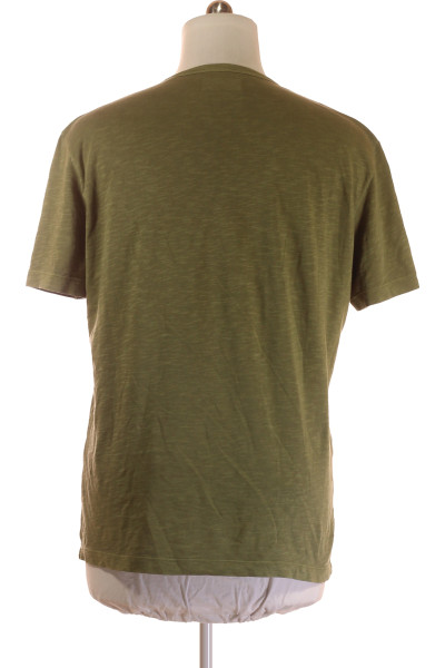 Stylové pánské tričko Guess s knoflíčkovou légou v olivové barvě