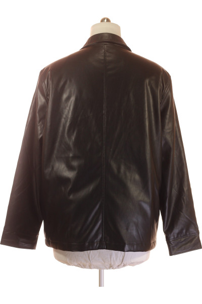 MC NEAL jarní černá pánská PU koženka, lehká bunda, slim fit