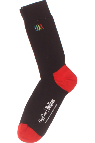 Černé Kotníkové Ponožky S červenou špičkou Od Happy Socks