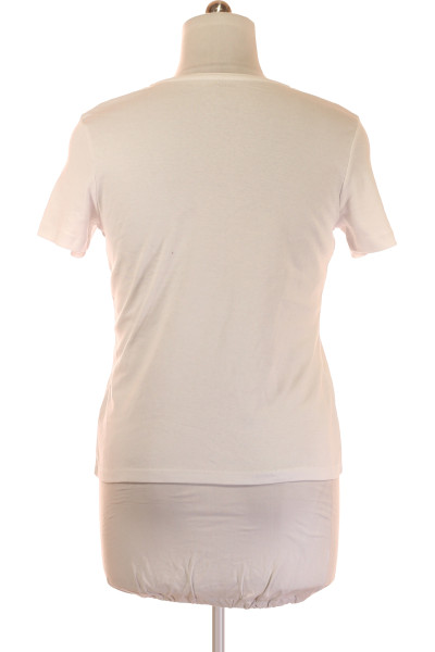 Montego Bavlněné Dámské Tričko Basic Bílé, Klasický Střih