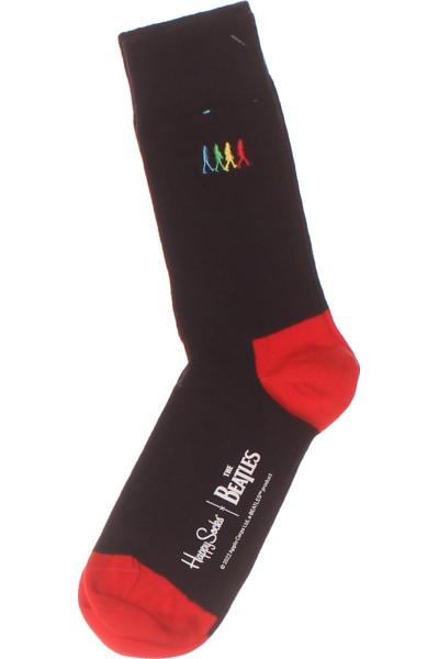 Veselé Dlouhé Ponožky Pro Volný Čas Unisex Happy Socks Černo-Červené