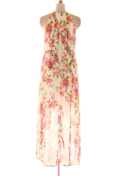 Letní vzorované maxi šaty s květinami Jake*s s halterneck výstřihem