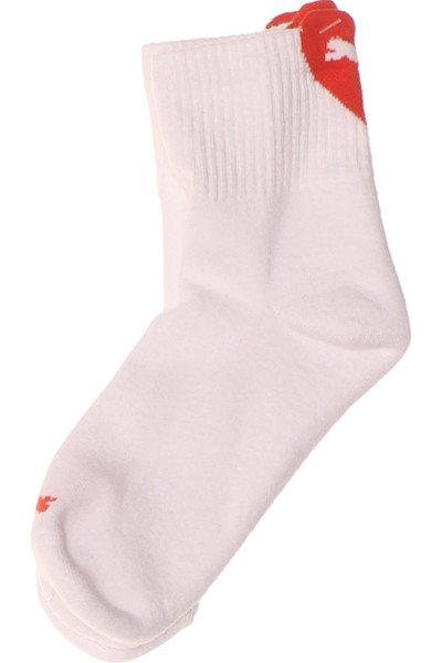 Puma Sportovní Kotníkové Ponožky Bílé S Červeným Logem