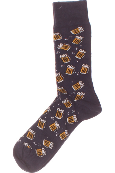 Happy Socks Vzorované Pletené Kotníkové Ponožky - Pivní Motiv