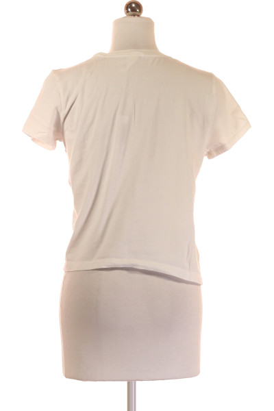 Calvin Klein Dámské Tričko Jednoduché Slim Fit Bílé Léto