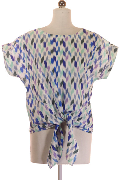 Bavlněné Tričko S Uzelkem A Geometrickým Vzorem Pastelové Odstíny