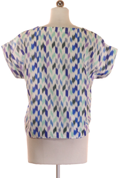 Bavlněné tričko s uzelkem a geometrickým vzorem Pastelové odstíny