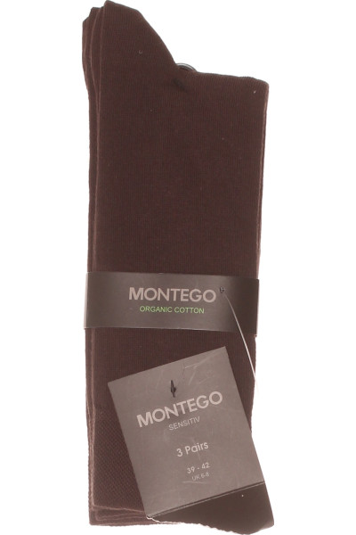 Montego Pánské Tenké Ponožky Z Organické Bavlny 3 Páry Hnědé