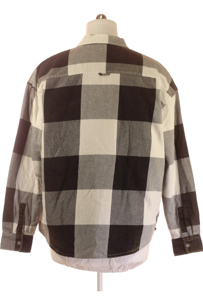 Pánská košilová bunda REVIEW 100% bavlna kostkovaná vzor