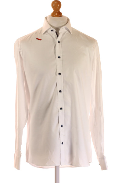 OLYMP Luxusní Bílá Kancelářská Košile Slim Fit Z Bavlny A Elastanu