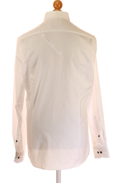 OLYMP Luxusní Bílá Kancelářská Košile Slim Fit z Bavlny a Elastanu