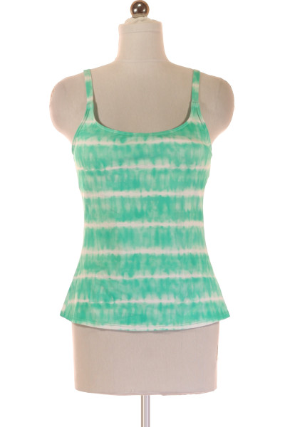 Tankini Vrchní Díl V Zeleném Tie-dye Designu Pro Letní Plavání