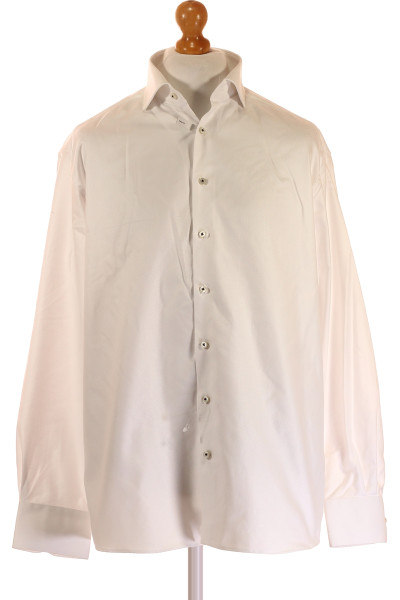 ETERNA Pánská Luxusní Bílá Košile Z Bavlny, Slim Fit, Office Styl