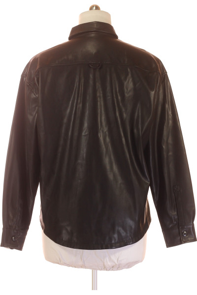Pánská koženková bunda REVIEW, krátký střih, černá