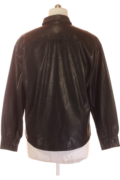 REVIEW Pánská lesklá bunda krátký styl polyuretan černá na podzim